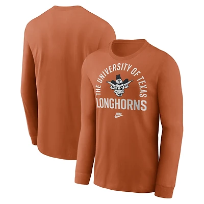 Men's Nike Texas Orange Longhorns Legacy Arched Logo Long Sleeve T-Shirt