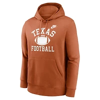 Men's Nike Texas Orange Longhorns Legacy Football Icon Club Fleece Pullover Hoodie