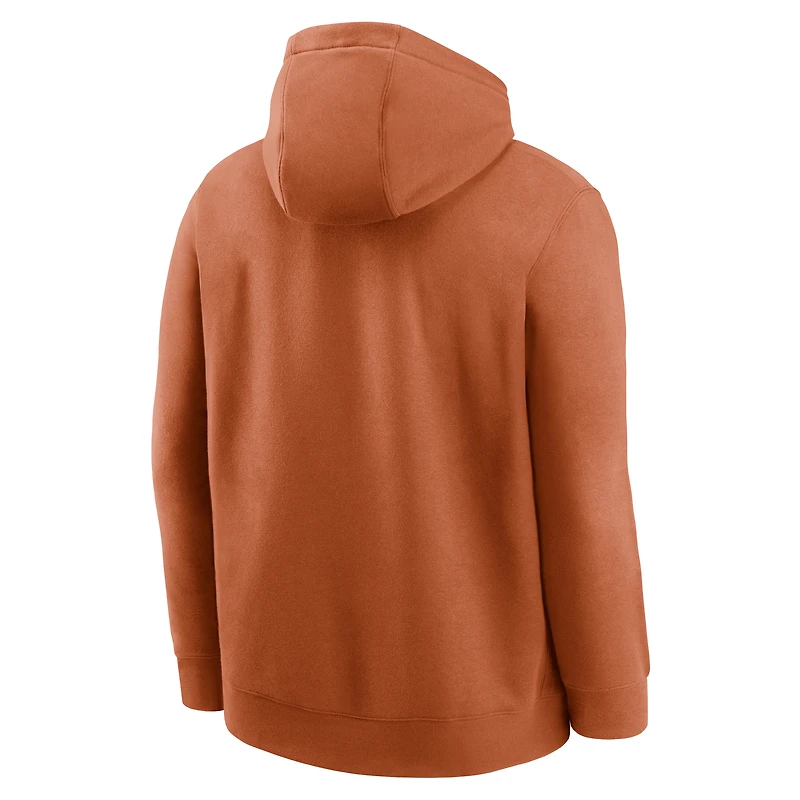 Men's Nike Texas Orange Longhorns Legacy Football Icon Club Fleece Pullover Hoodie