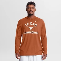 Men's Nike Texas Orange Longhorns Primetime Arch Tri-Blend Dri-FIT Long Sleeve Hooded T-Shirt