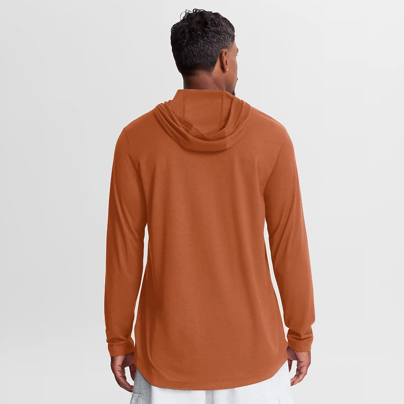 T-shirt à capuche manches longues Nike Texas Orange Longhorns Primetime Arch Tri-Blend Dri-FIT pour homme