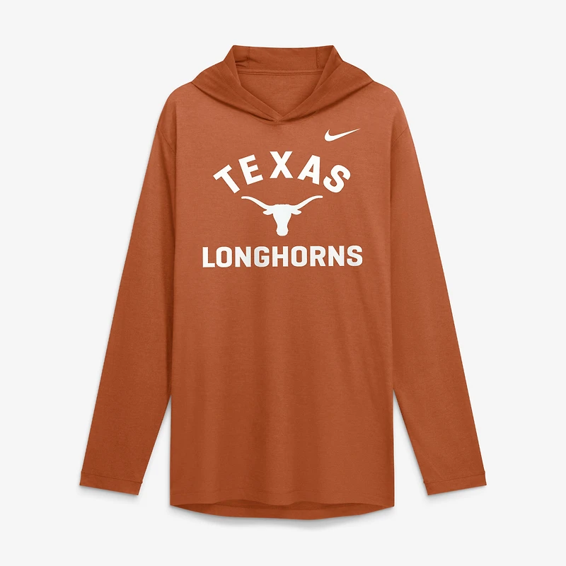 Men's Nike Texas Orange Longhorns Primetime Arch Tri-Blend Dri-FIT Long Sleeve Hooded T-Shirt