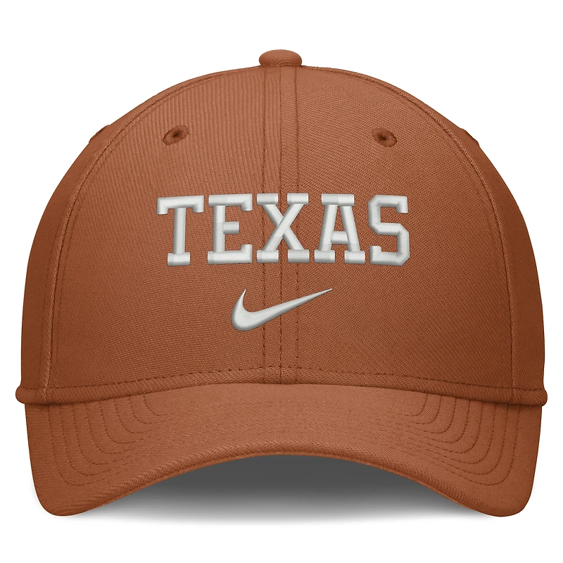 Men's Nike Texas Orange Longhorns Rise On-Field SwooshFlex Dri-FIT Flex Hat