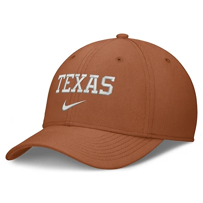 Casquette Nike Texas Orange Longhorns Rise On-Field SwooshFlex Dri-FIT Flex pour homme