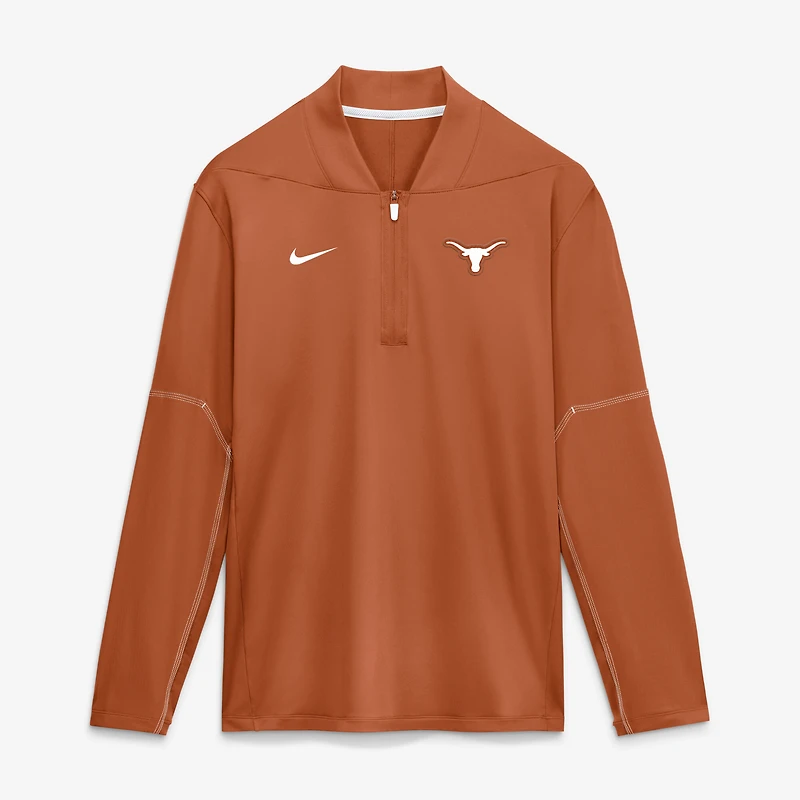 Men's Nike Texas Orange Longhorns Sideline Dri-FIT Long Sleeve Half-Zip Pullover