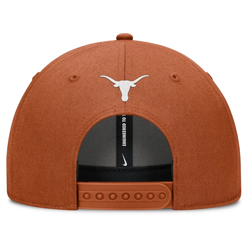 Men's Nike Texas Orange Texas Longhorns Slanted Primetime Rise Performance Adjustable Hat