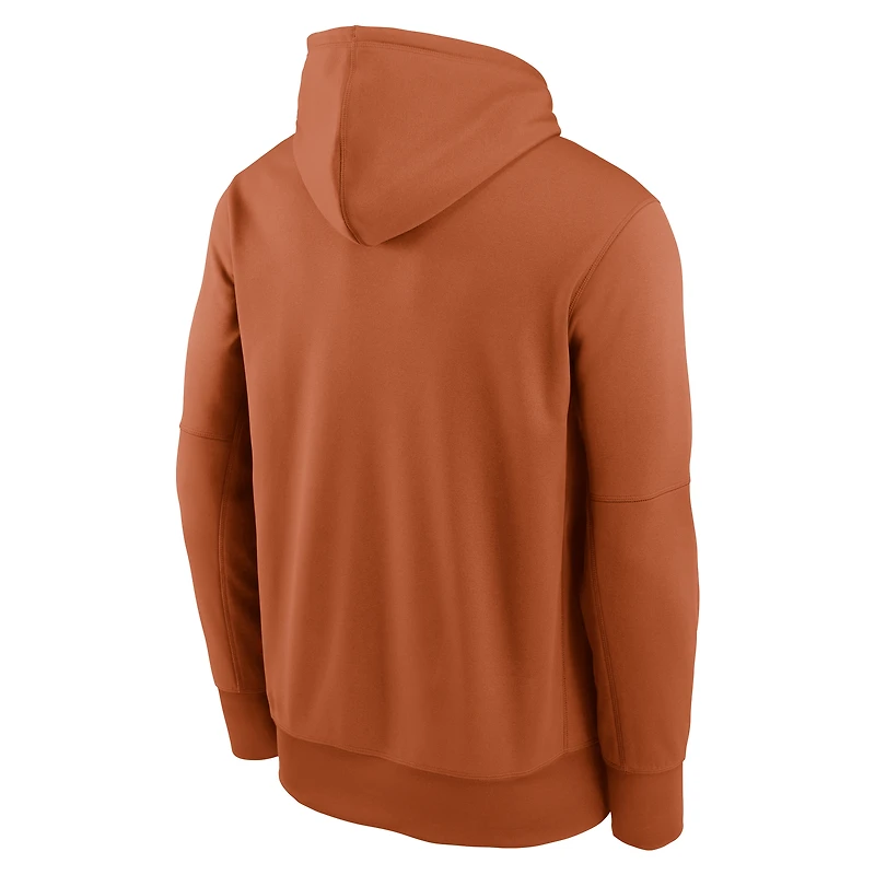 Men's Nike Texas Orange Longhorns Team Stacked Performance Pullover Hoodie