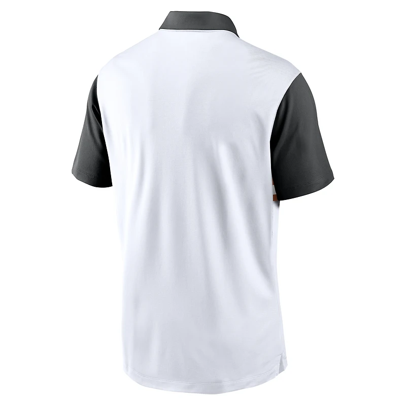 Men's Nike White/Black Texas Longhorns Athletic Prep Alt Logo Vapor Dri-FIT Polo