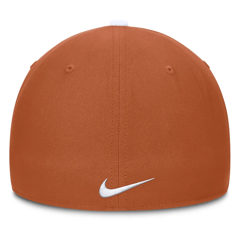 Men's Nike White/Texas Orange Texas Longhorns 2025 Sideline Rise Local Performance Flex Hat