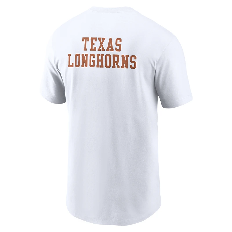 Men's Nike White Texas Longhorns 2-Hit Stacked T-Shirt