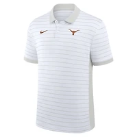 Men's Nike White Texas Longhorns 2025 Early Season Coaches Sideline Victory Stripe Dri-FIT Polo