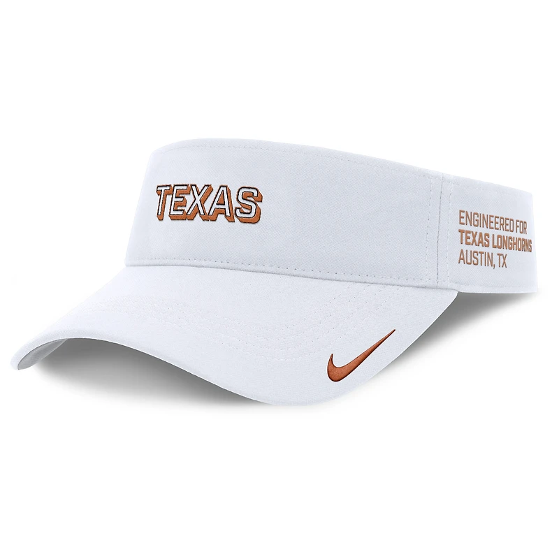 Visière ajustable Nike blanche Texas Longhorns 2025 pour homme
