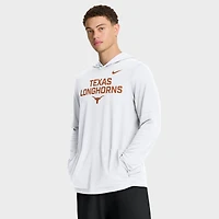 T-shirt à capuche et manches longues Nike Texas Longhorns 2025 Sideline Dri-FIT pour homme, blanc