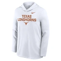 T-shirt à capuche et manches longues Nike Texas Longhorns 2025 Sideline Dri-FIT pour homme, blanc