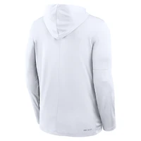 T-shirt à capuche et manches longues Nike Texas Longhorns 2025 Sideline Dri-FIT pour homme, blanc