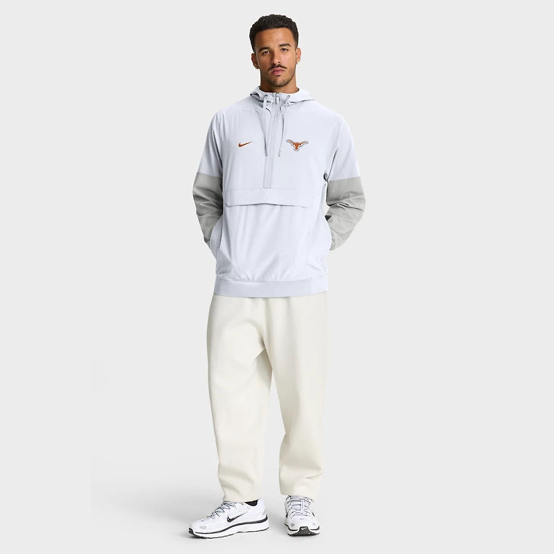 Men's Nike White Texas Longhorns Anorak Half-Zip Hoodie Jacket