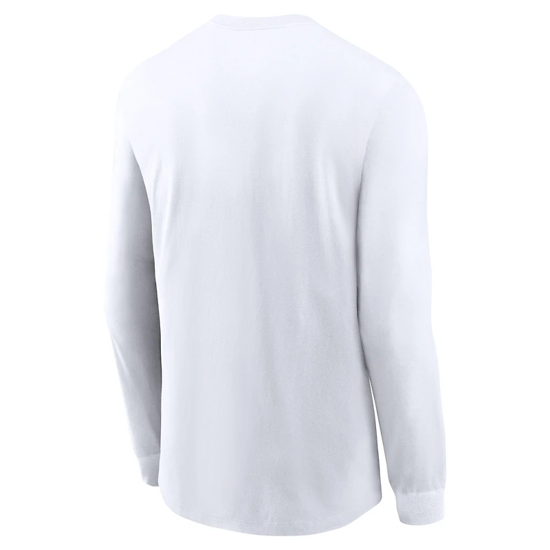 T-shirt à manches longues Nike Texas Longhorns Basketball Icon Two-Hit pour homme, blanc