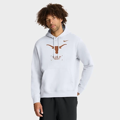 Men's Nike White Texas Longhorns Basketball Two-Hit Club Fleece Pullover Hoodie