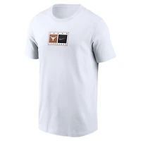 T-shirt Nike blanc pour homme avec logo Swoosh des Texas Longhorns Campus
