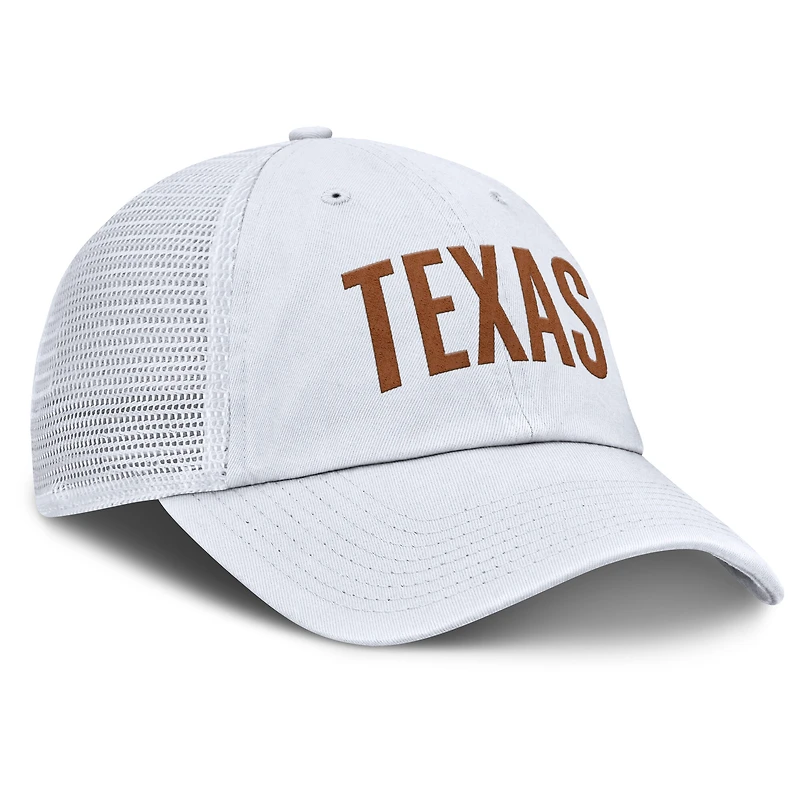 Casquette ajustable Nike blanche Texas Longhorns Club Campus Trucker pour homme