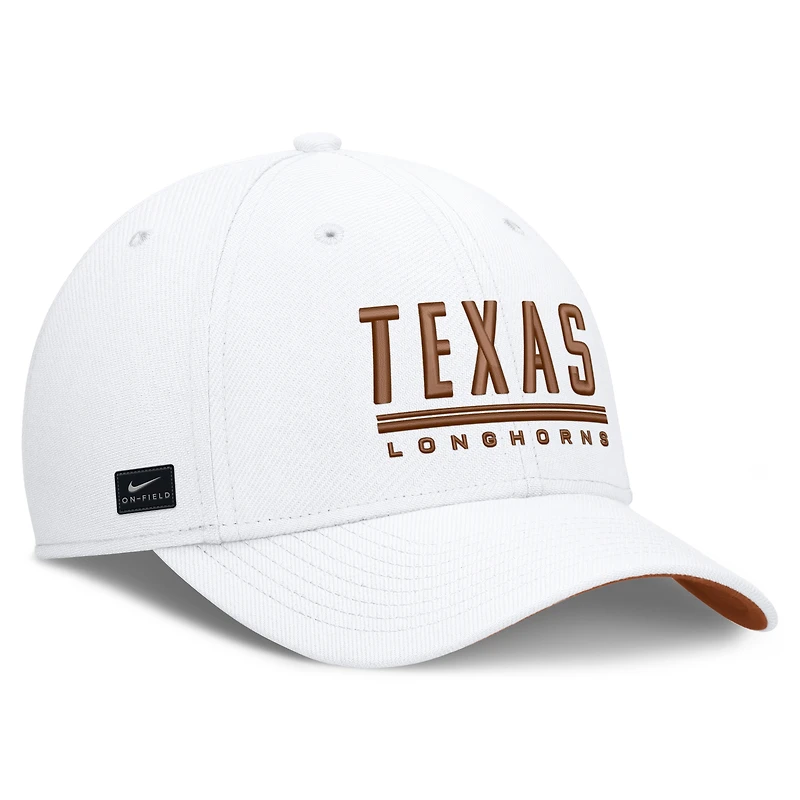 Casquette Nike Swooshflex blanche Texas Longhorns Game Day Rise pour homme
