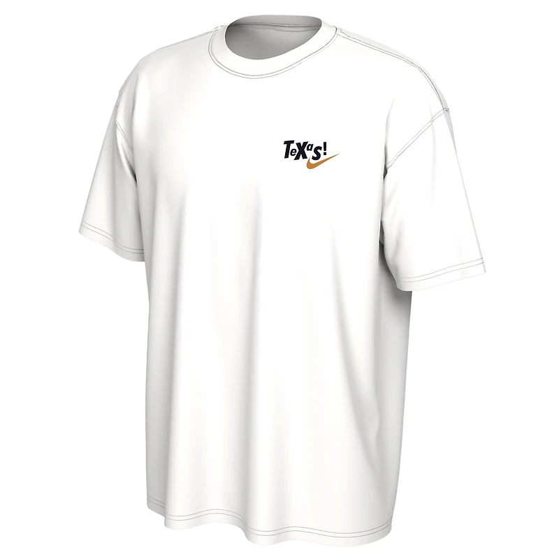T-shirt Nike Max90 blanc pour homme des Texas Longhorns