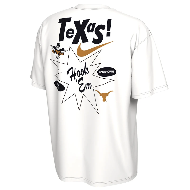 T-shirt Nike Max90 blanc pour homme des Texas Longhorns