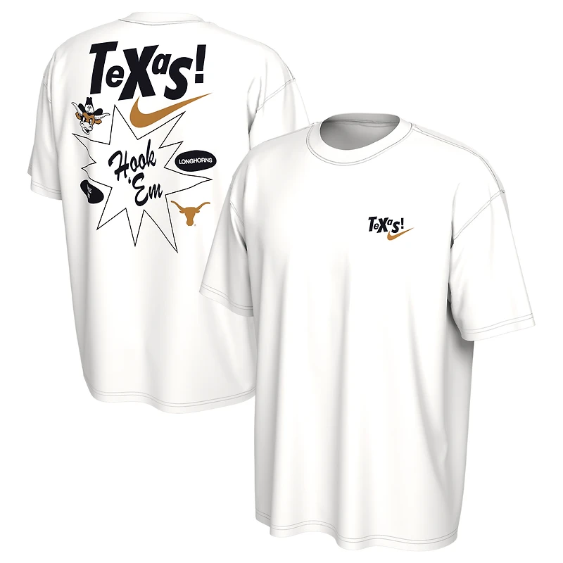 T-shirt Nike Max90 blanc pour homme des Texas Longhorns