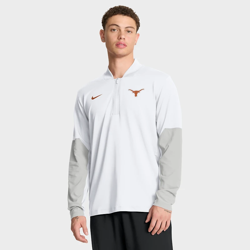 Pull Nike blanc Texas Longhorns One Goal Performance à demi-zip pour homme
