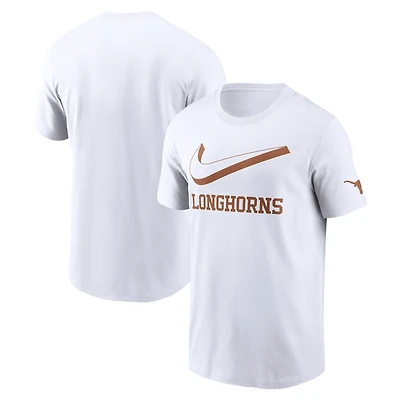 T-shirt Nike blanc Texas Longhorns Primetime 2-Hit Swoosh pour homme