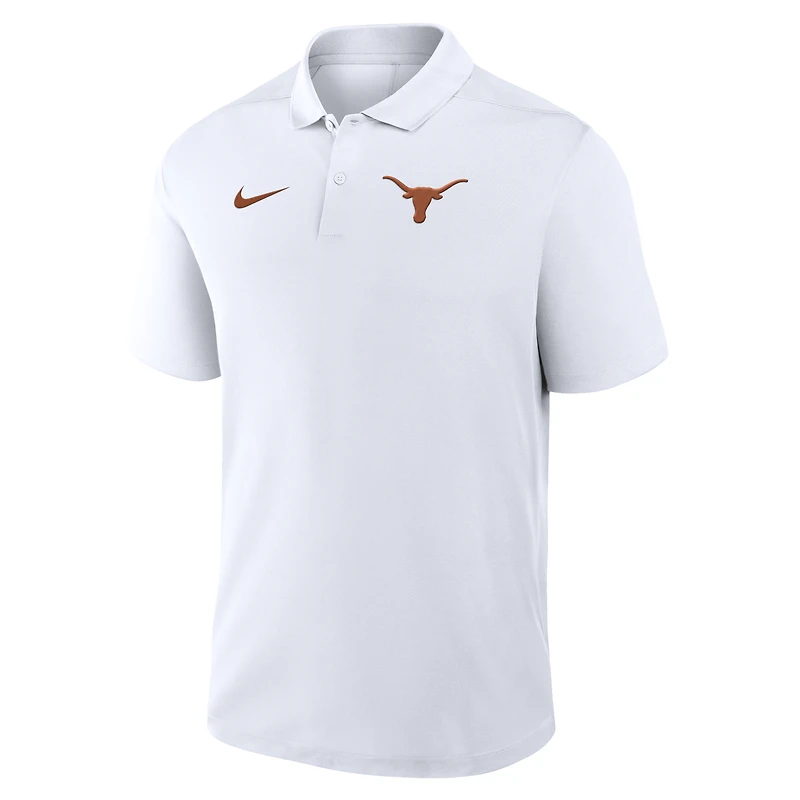 Polo Nike blanc Texas Longhorns Primetime Victory pour homme avec logo principal
