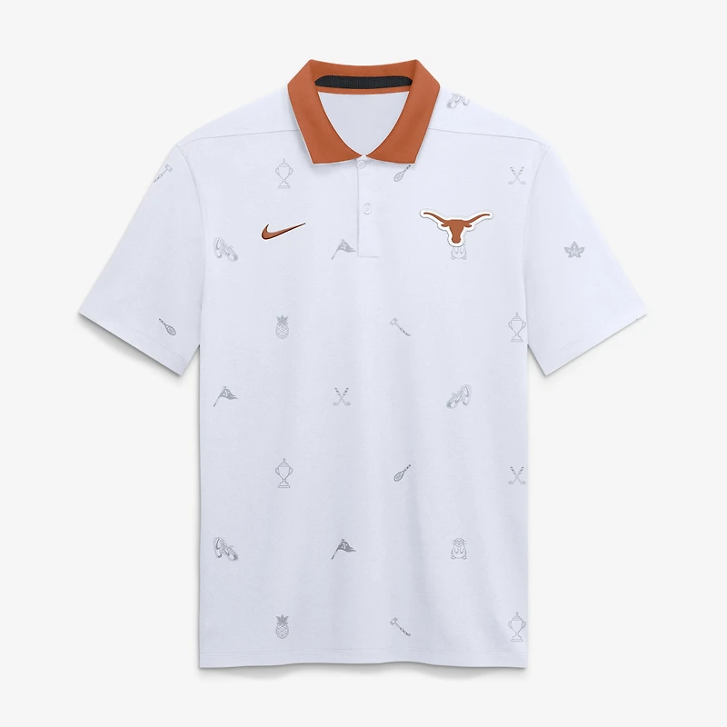 Men's Nike White Texas Longhorns Vapor Pattern Dri-FIT Polo