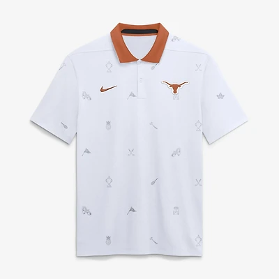 Men's Nike White Texas Longhorns Vapor Pattern Dri-FIT Polo