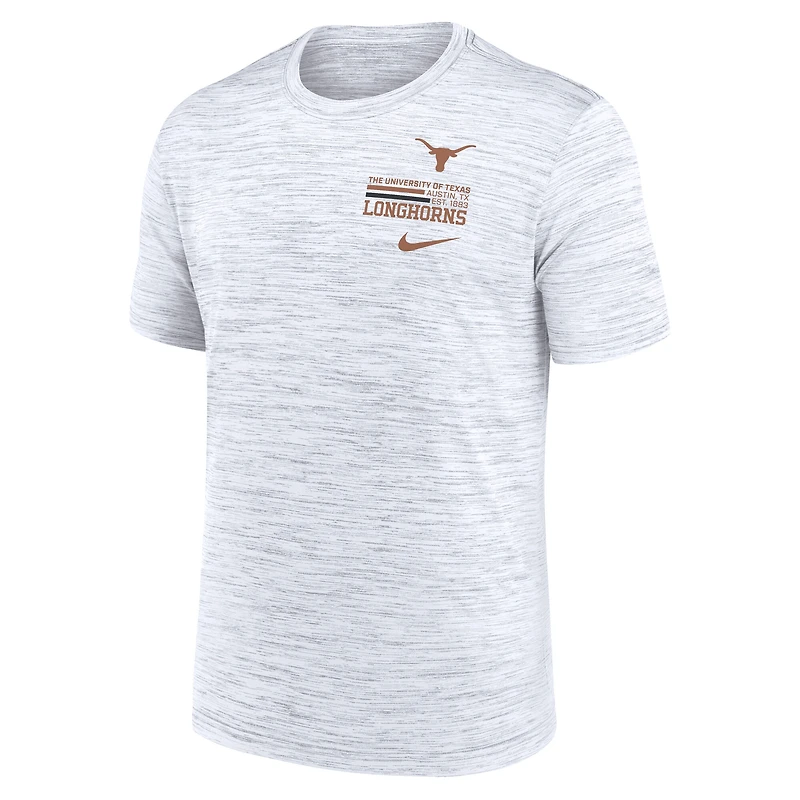 T-shirt Nike blanc Texas Longhorns Velocity Stacked Performance pour homme