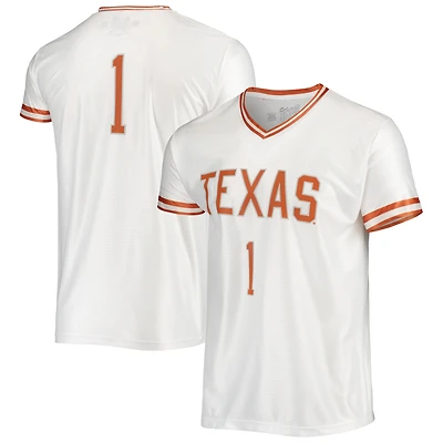 Maillot de basket-ball Texas Longhorns blanc marque rétro originale pour hommes