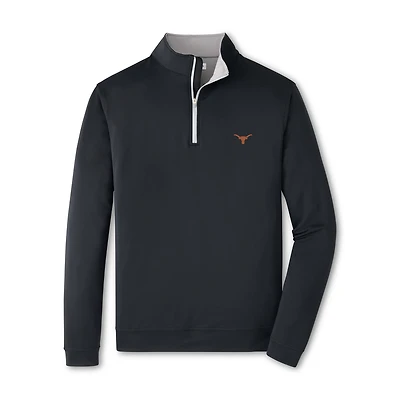 Men's Peter Millar  Black Texas Longhorns Perth Quarter-Zip Sweatshirt