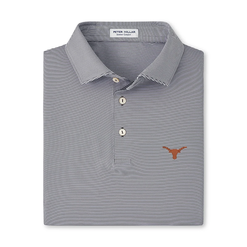 Men's Peter Millar  Texas Orange Longhorns Jubilee Stripe Stretch Jersey Polo