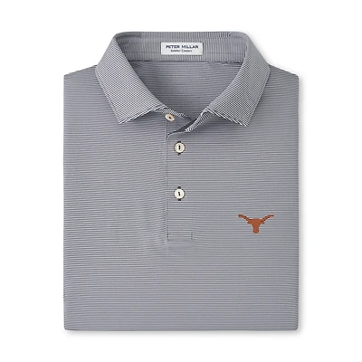 Men's Peter Millar  Texas Orange Longhorns Jubilee Stripe Stretch Jersey Polo