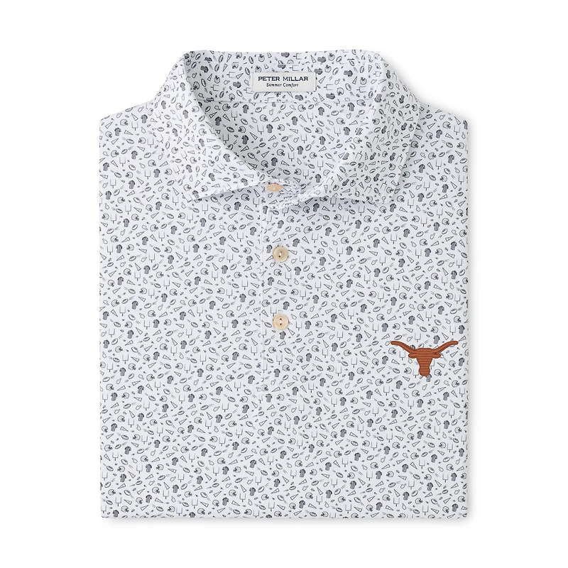 Polo de performance Peter Millar Gray Texas Longhorns pour homme