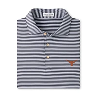 Men's Peter Millar Gray Texas Longhorns Tiebreaker Performance Jersey Stripe Polo