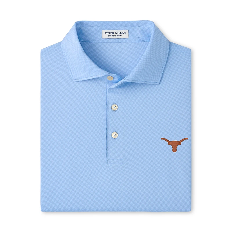Men's Peter Millar Light Blue Texas Longhorns Hugo Performance Jersey Polo