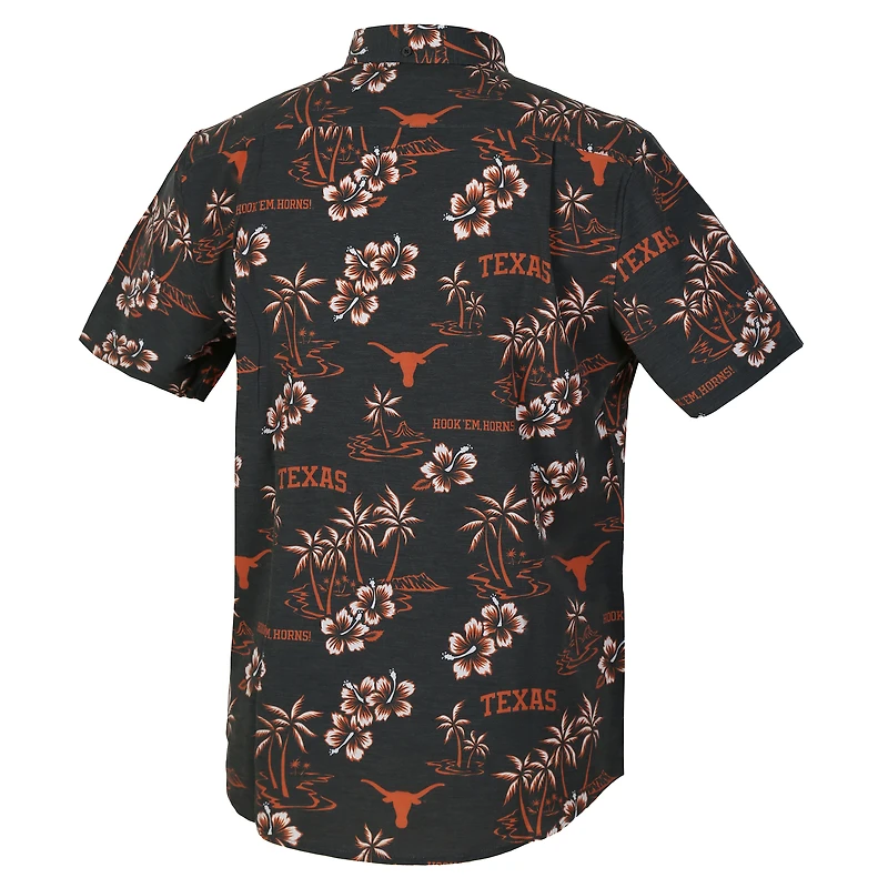 Chemise boutonnée classique Kekai Tri-Blend pour homme, modèle Reyn Spooner, Texas Longhorns, noire