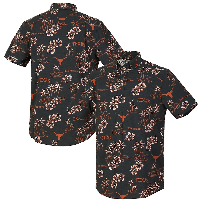 Chemise boutonnée classique Kekai Tri-Blend pour homme, modèle Reyn Spooner, Texas Longhorns, noire