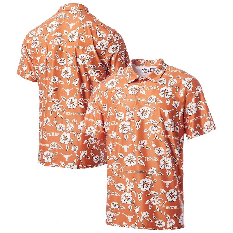 Polo Performance Pua orange brûlé Reyn Spooner pour homme, Texas Longhorns