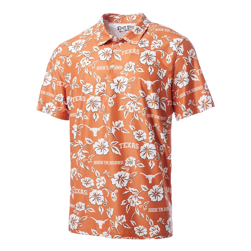 Polo Performance Pua orange brûlé Reyn Spooner pour homme, Texas Longhorns