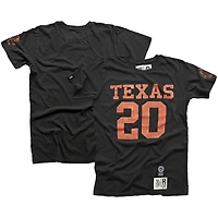 T-shirt noir pour homme « Racines du combat » avec nom et numéro des Texas Longhorns d'Earl Campbell