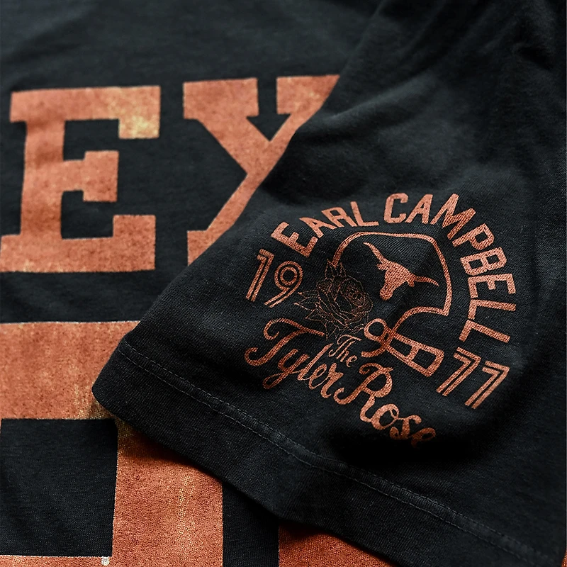 Men's Roots of Fight Earl Campbell Black Texas Longhorns Name & Number T-Shirt