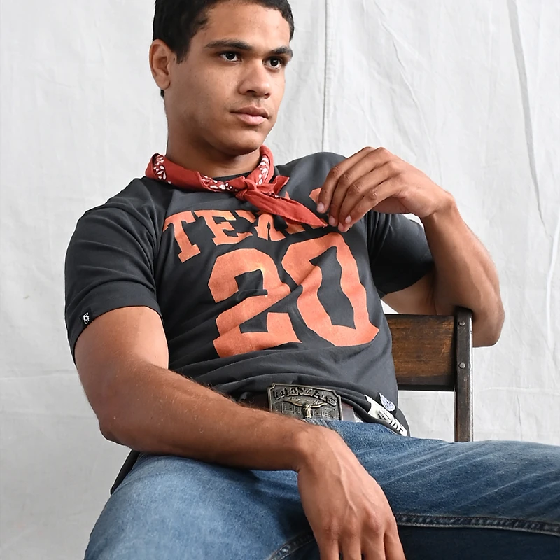 Men's Roots of Fight Earl Campbell Black Texas Longhorns Name & Number T-Shirt