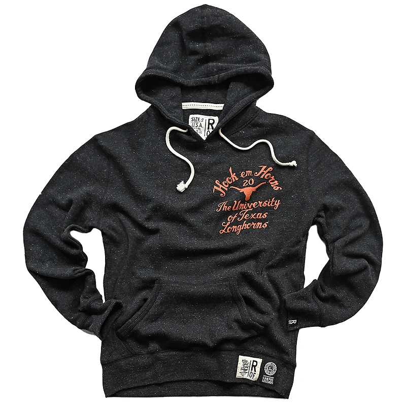 Men's Roots of Fight Earl Campbell Black Texas Longhorns Tyler Rose Name & Number Hoodie