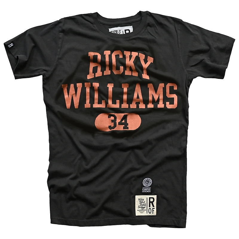 Men's Roots of Fight Ricky Williams Black Texas Longhorns Name & Number T-Shirt